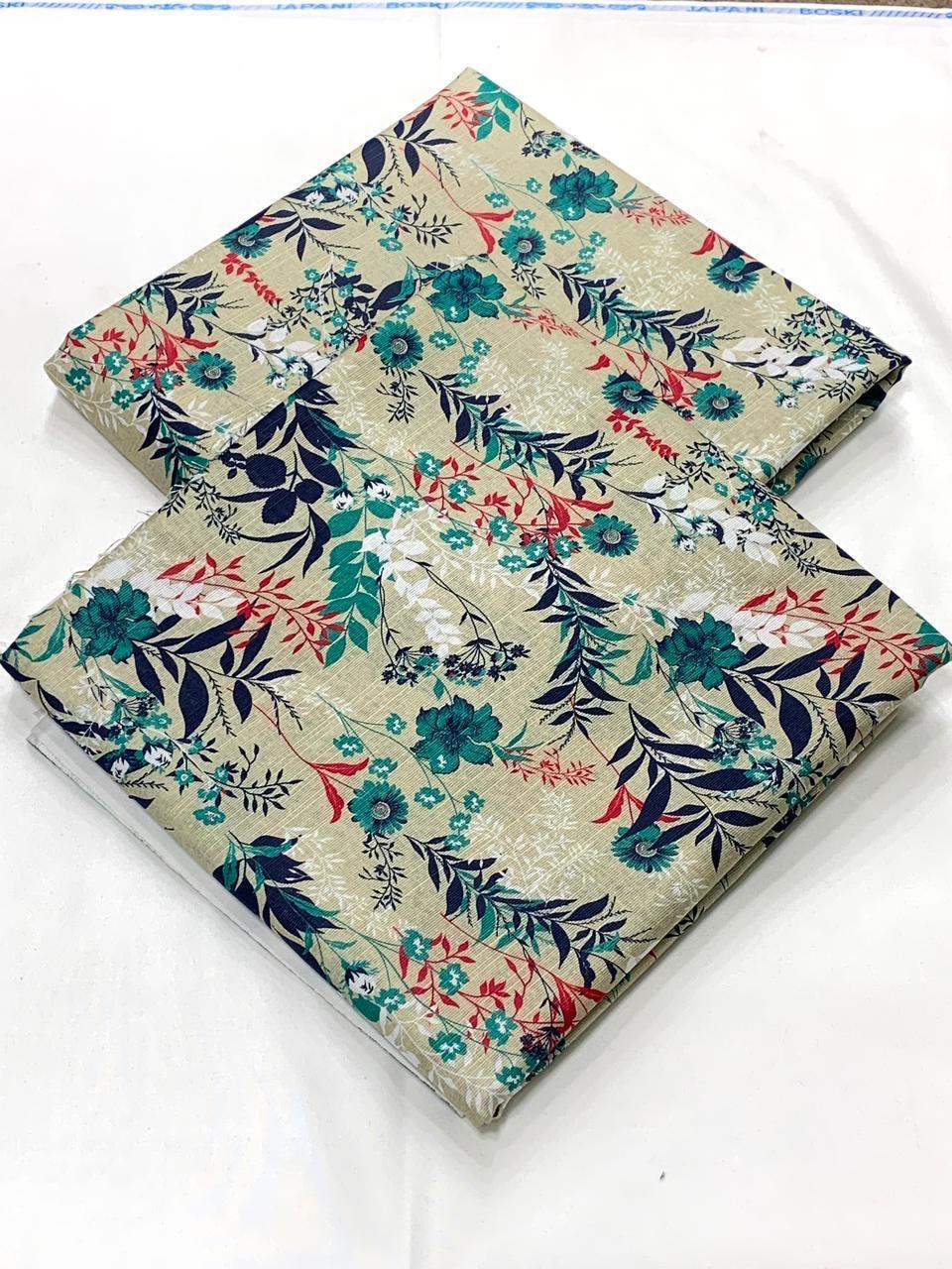 2 Pcs Women's Unstitched Khaddar Printed Suit