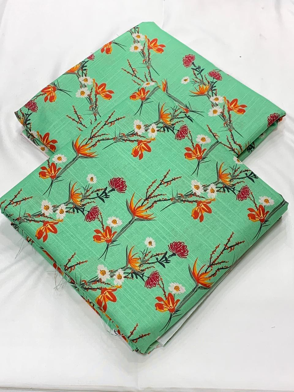 2 Pcs Women's Unstitched Khaddar Printed Suit