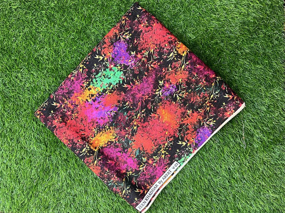 2 Pcs Women's Unstitched Khaddar Printed Suit