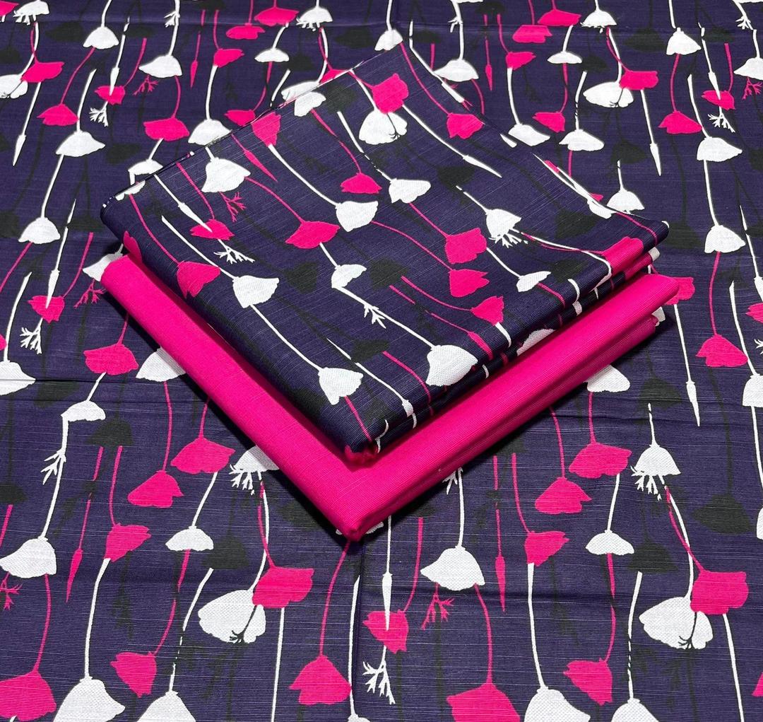 2 Pcs Women's Unstitched Khaddar Printed Suit