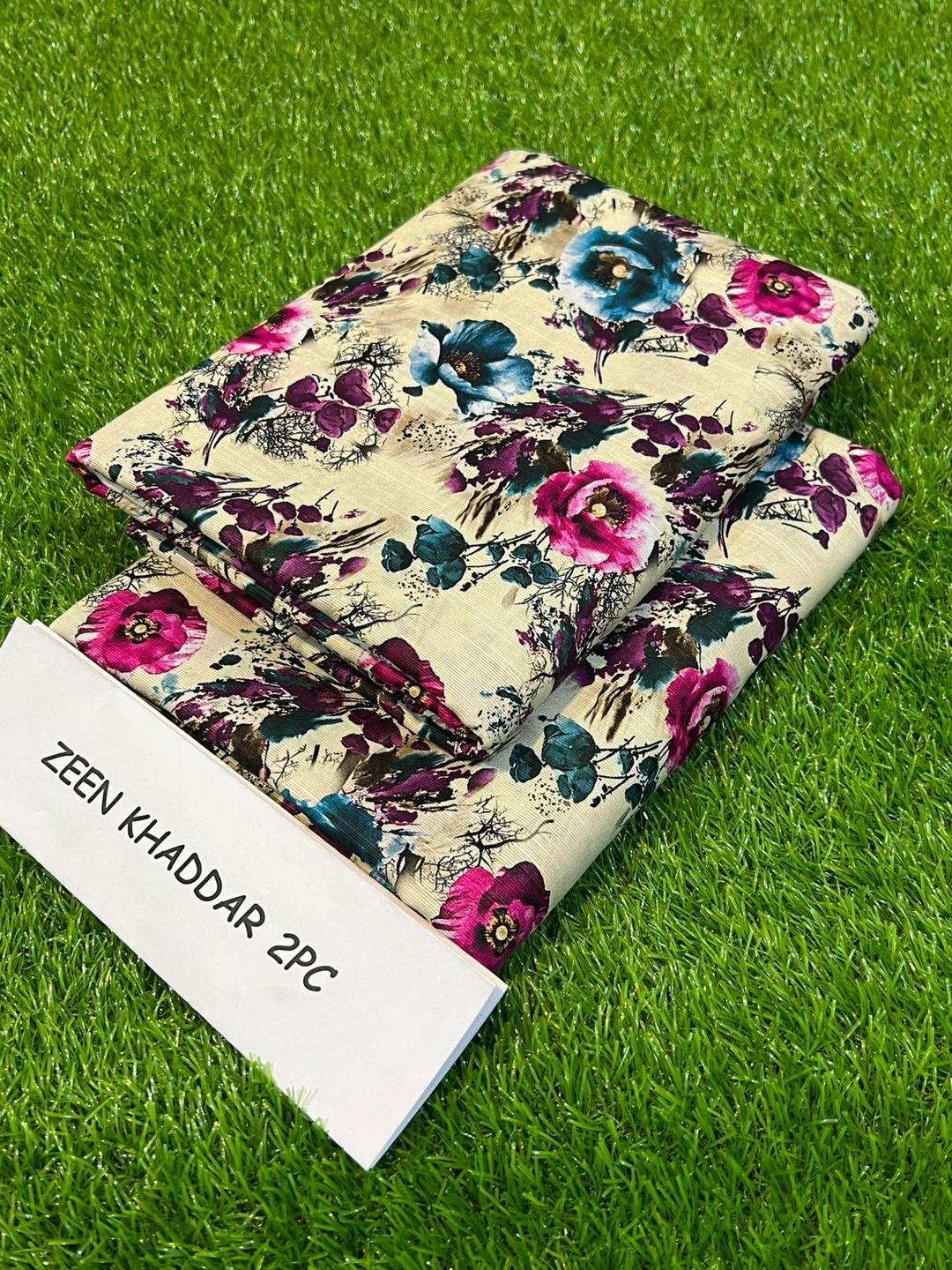 2 Pcs Women's Unstitched Khaddar Printed Suit