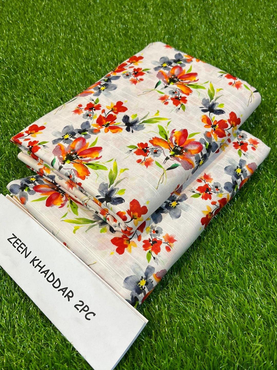 2 Pcs Women's Unstitched Khaddar Printed Suit