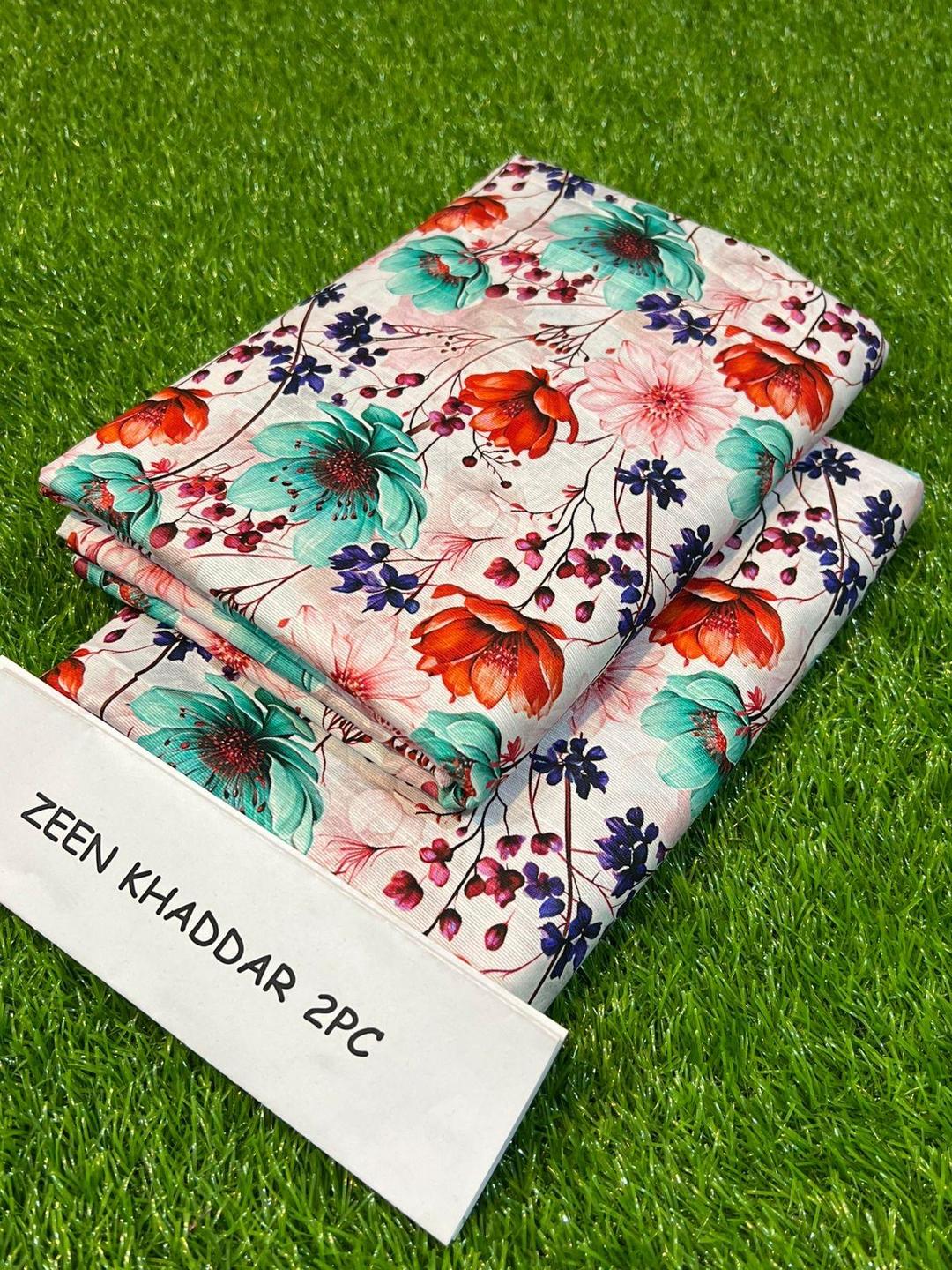 2 Pcs Women's Unstitched Khaddar Printed Suit