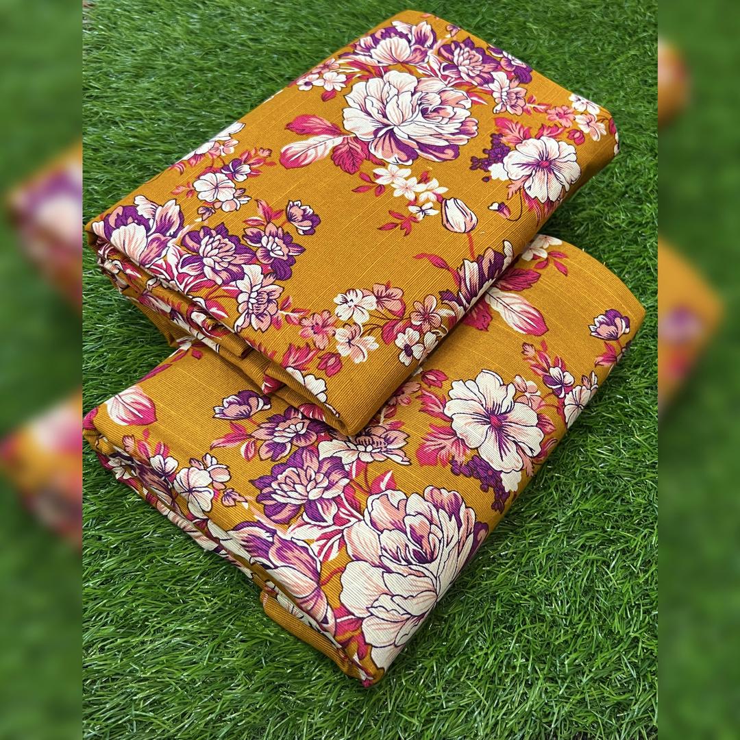 2 Pcs Women's Unstitched Khaddar Printed Suit