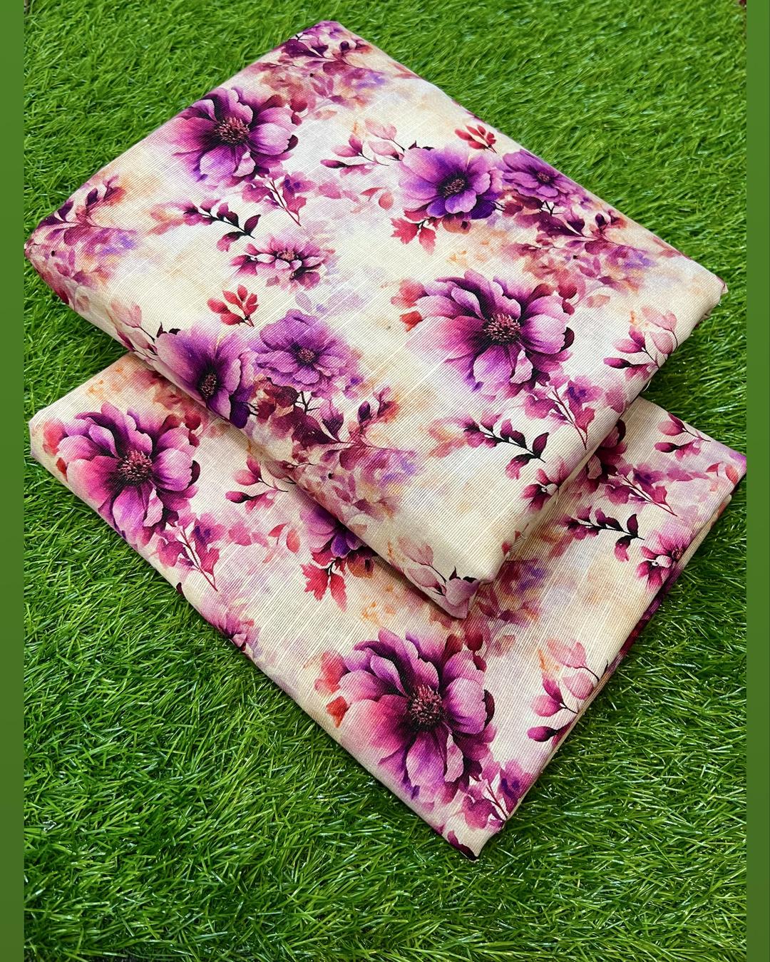 2 Pcs Women's Unstitched Printed Suit