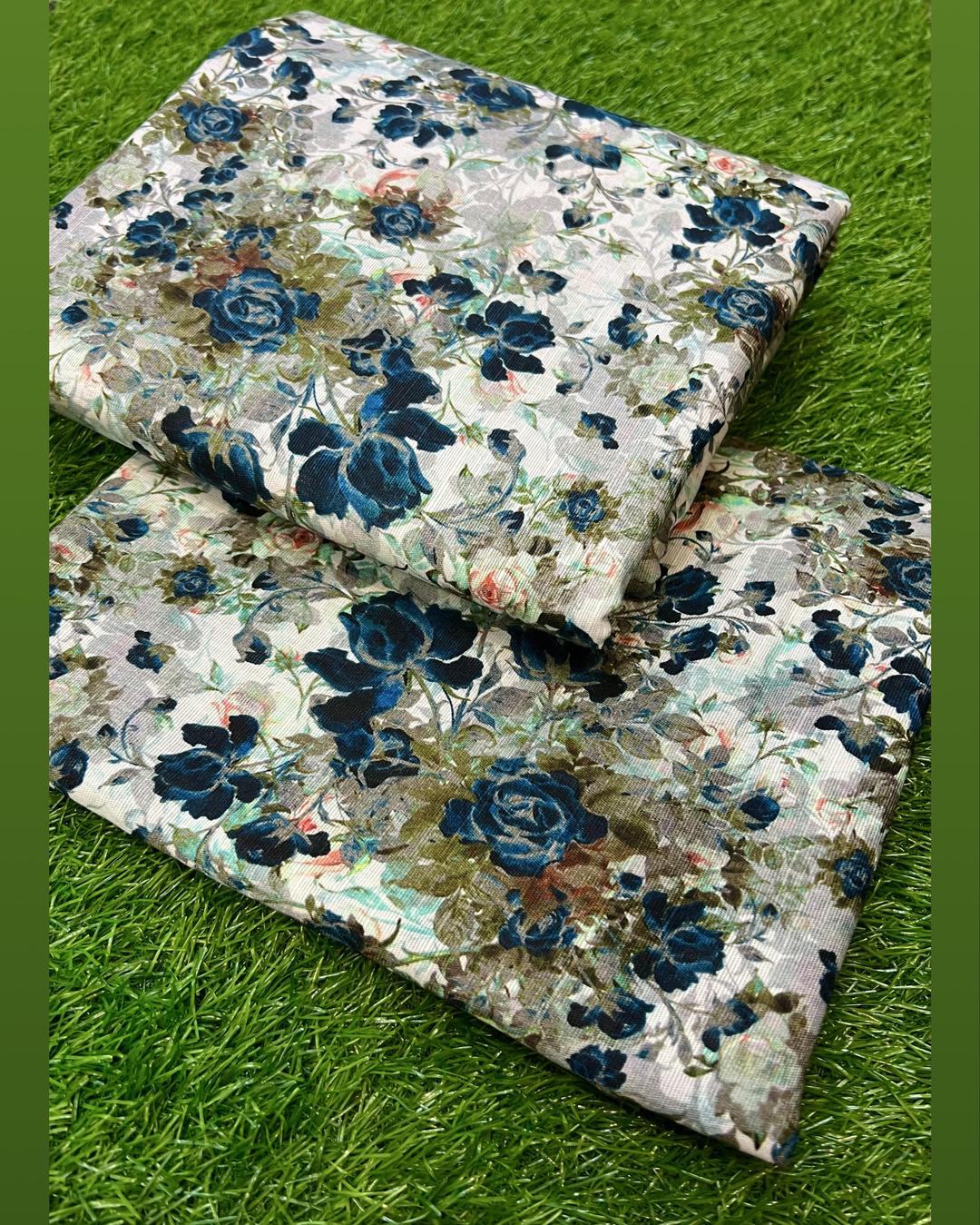 2 Pcs Women's Unstitched Printed Suit