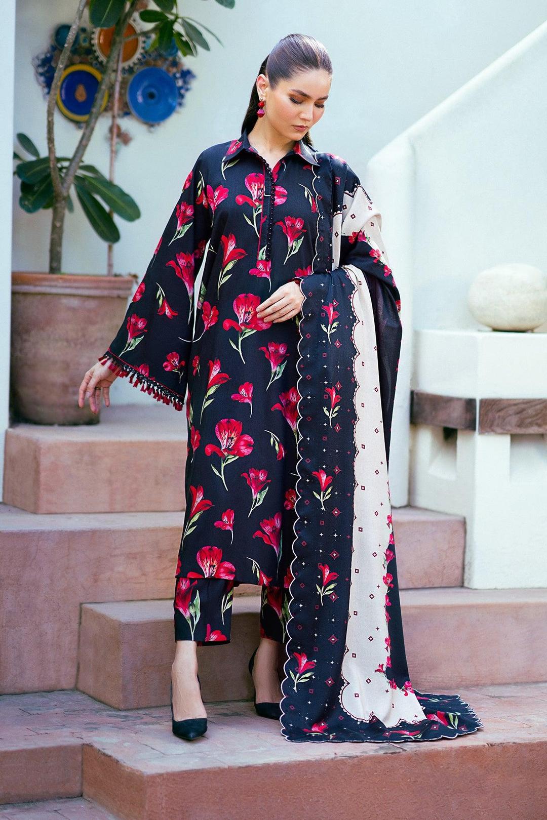 2 Pcs Women's Unstitched Printed Suit