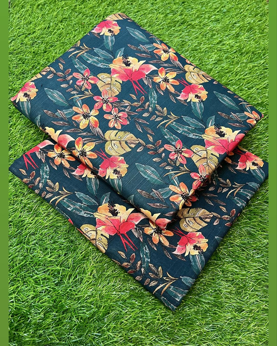 2 Pcs Women's Unstitched Printed Suit