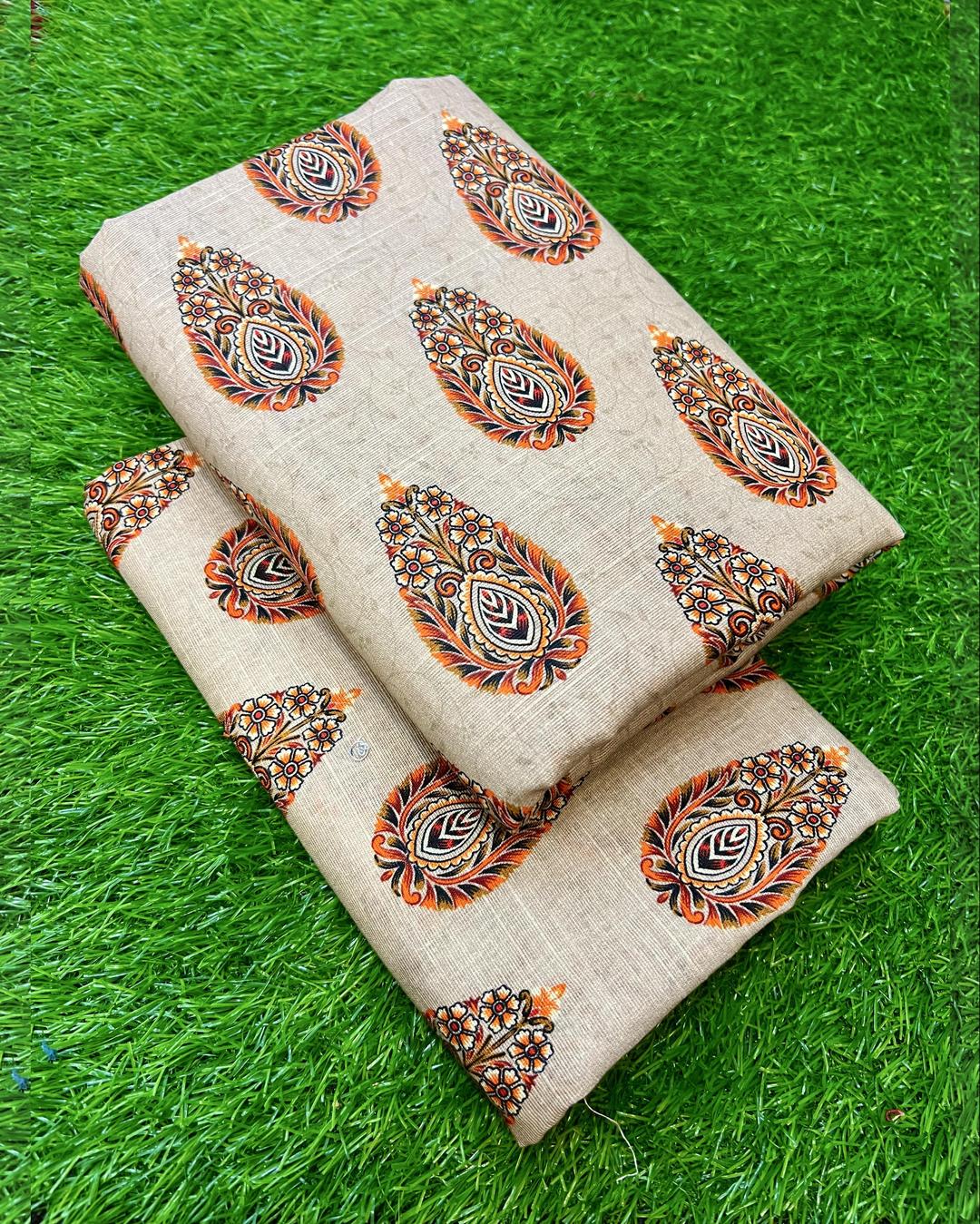 2 Pcs Women's Unstitched Printed Suit