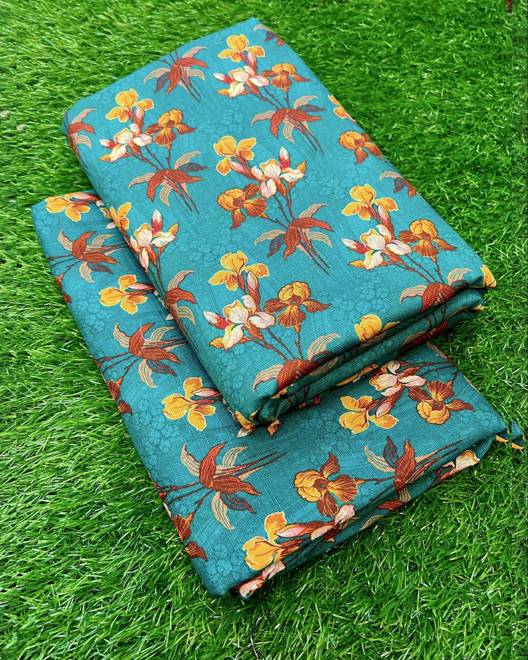 2 Pcs Women's Unstitched Printed Suit