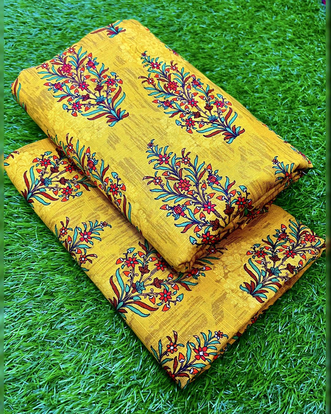 2 Pcs Women's Unstitched Printed Suit