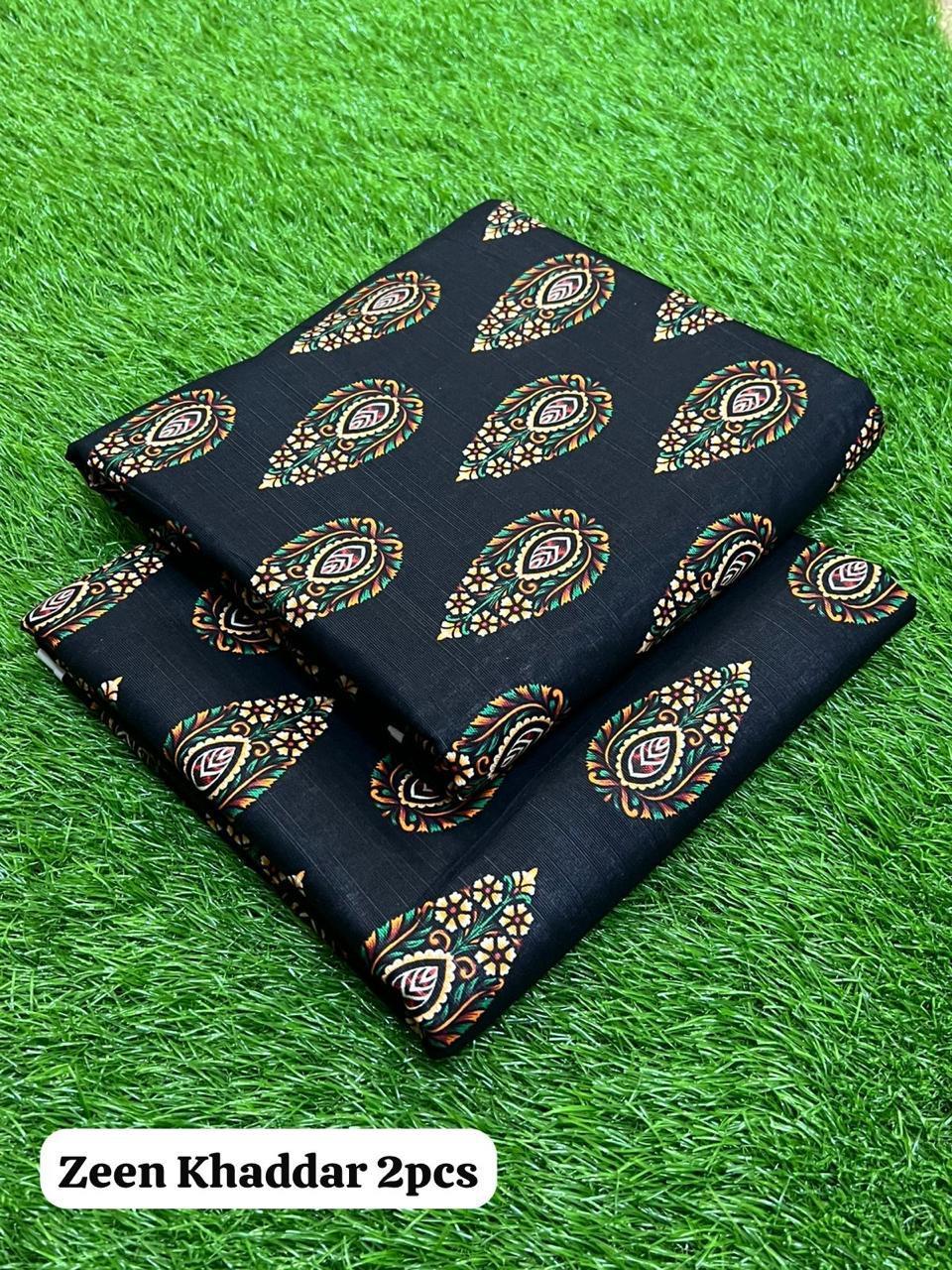 2 Pcs Women's Unstitched Printed Suit