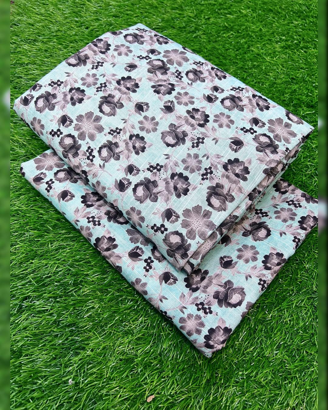 2 Pcs Women's Unstitched Printed Suit