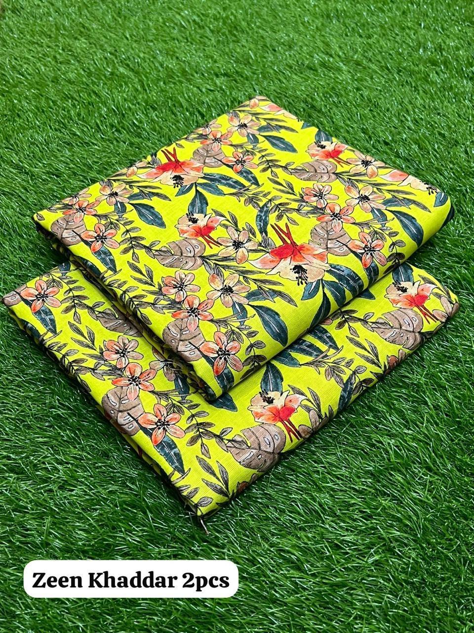 2 Pcs Women's Unstitched Printed Suit