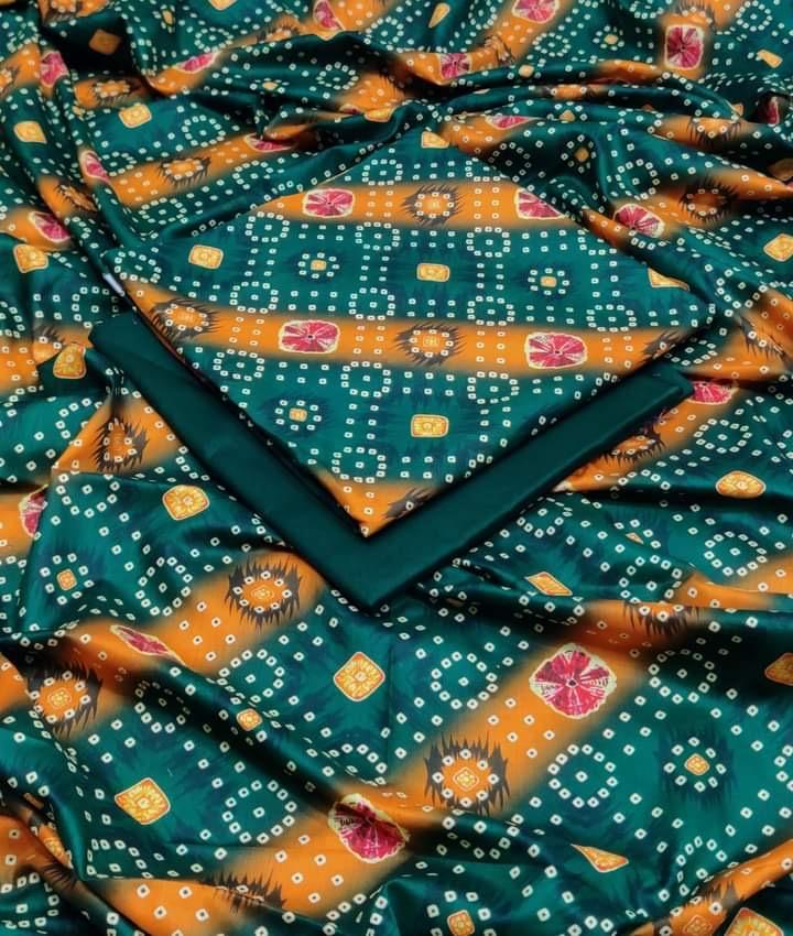 2 Pcs Women's Unstitched Printed Suit