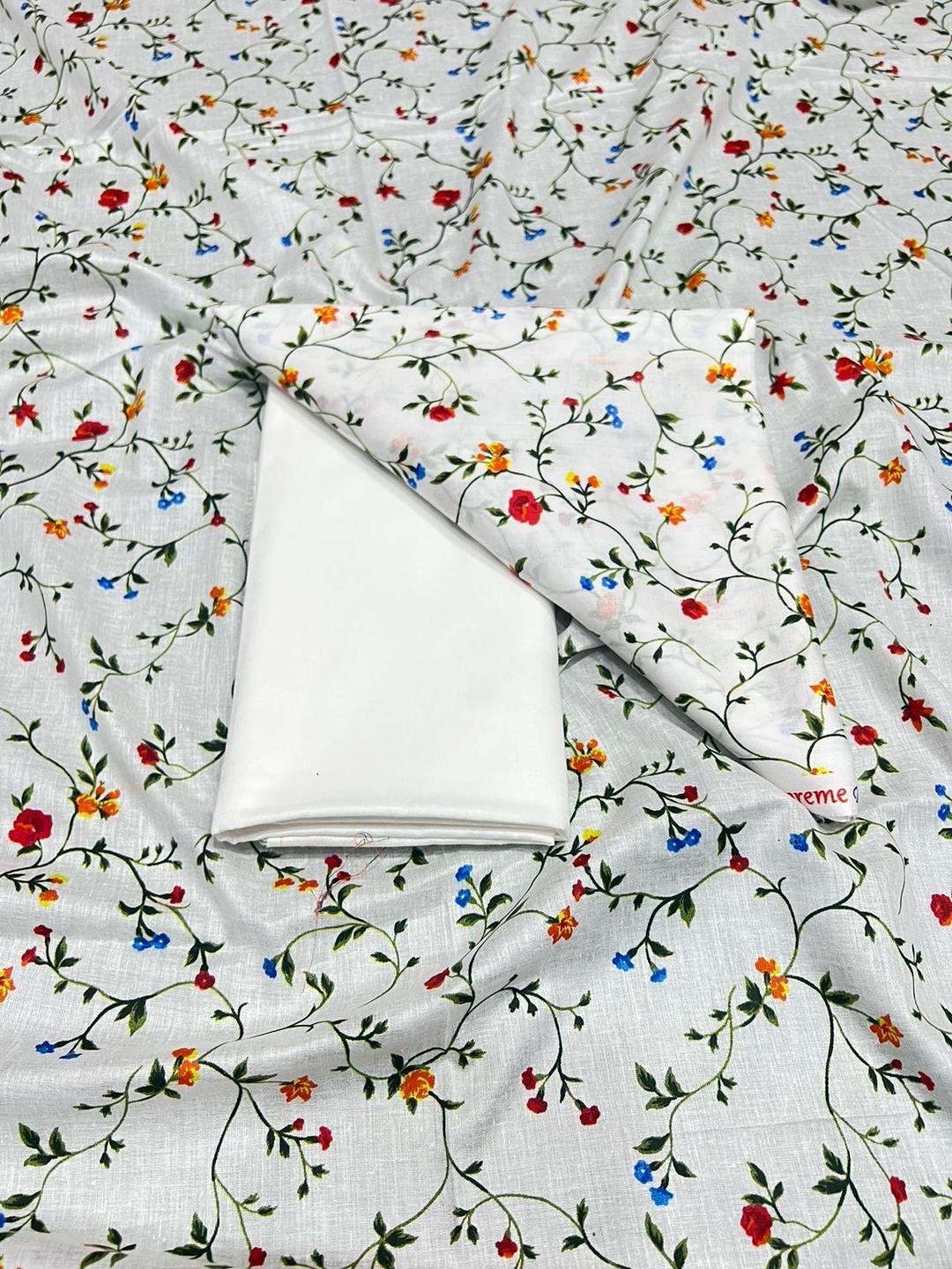 2 Pcs Women's Unstitched Printed Suit