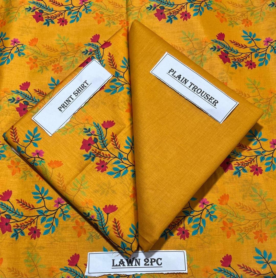 2 Pcs Women's Unstitched Printed Suit