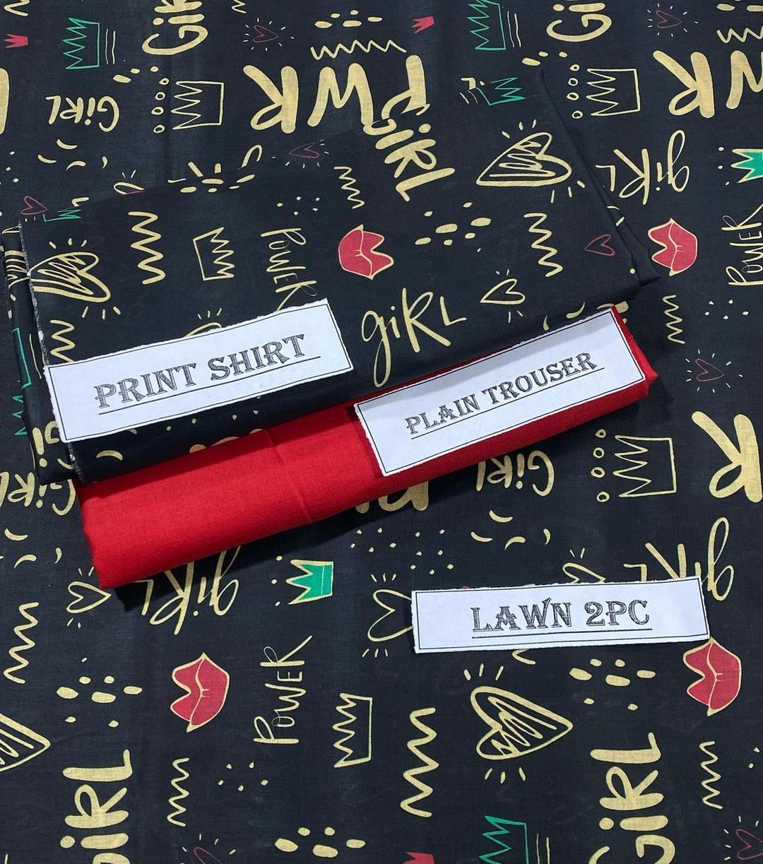 2 Pcs Women's Unstitched Printed Suit