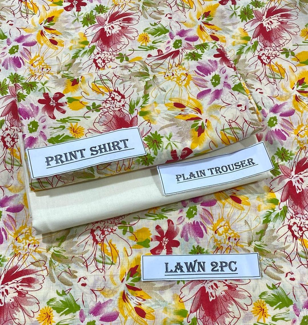 2 Pcs Women's Unstitched Printed Suit