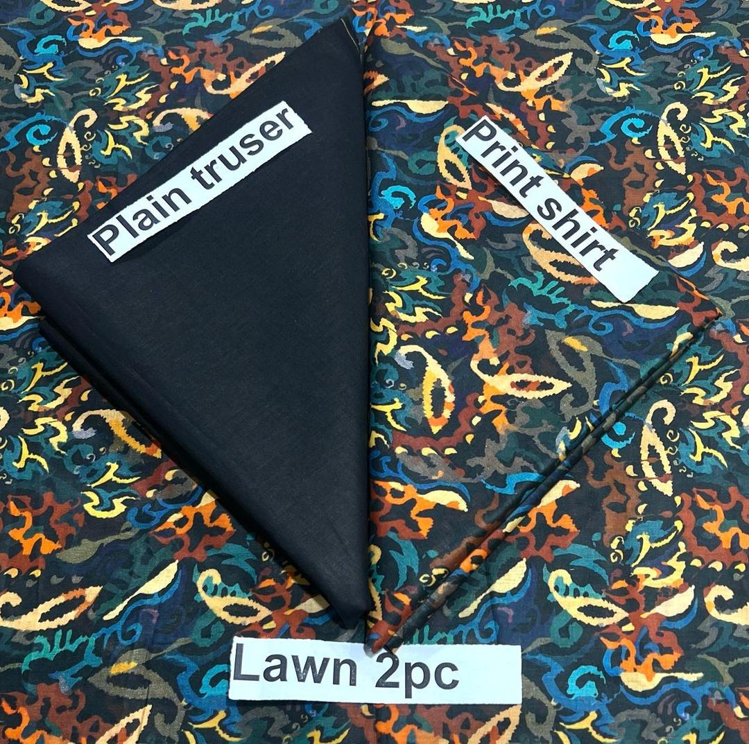 2 Pcs Women's Unstitched Printed Suit