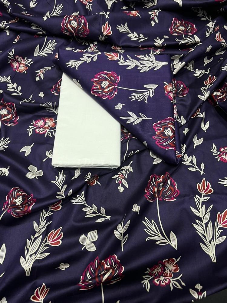 2 Pcs Women's Unstitched Lawn Digital Print Suit