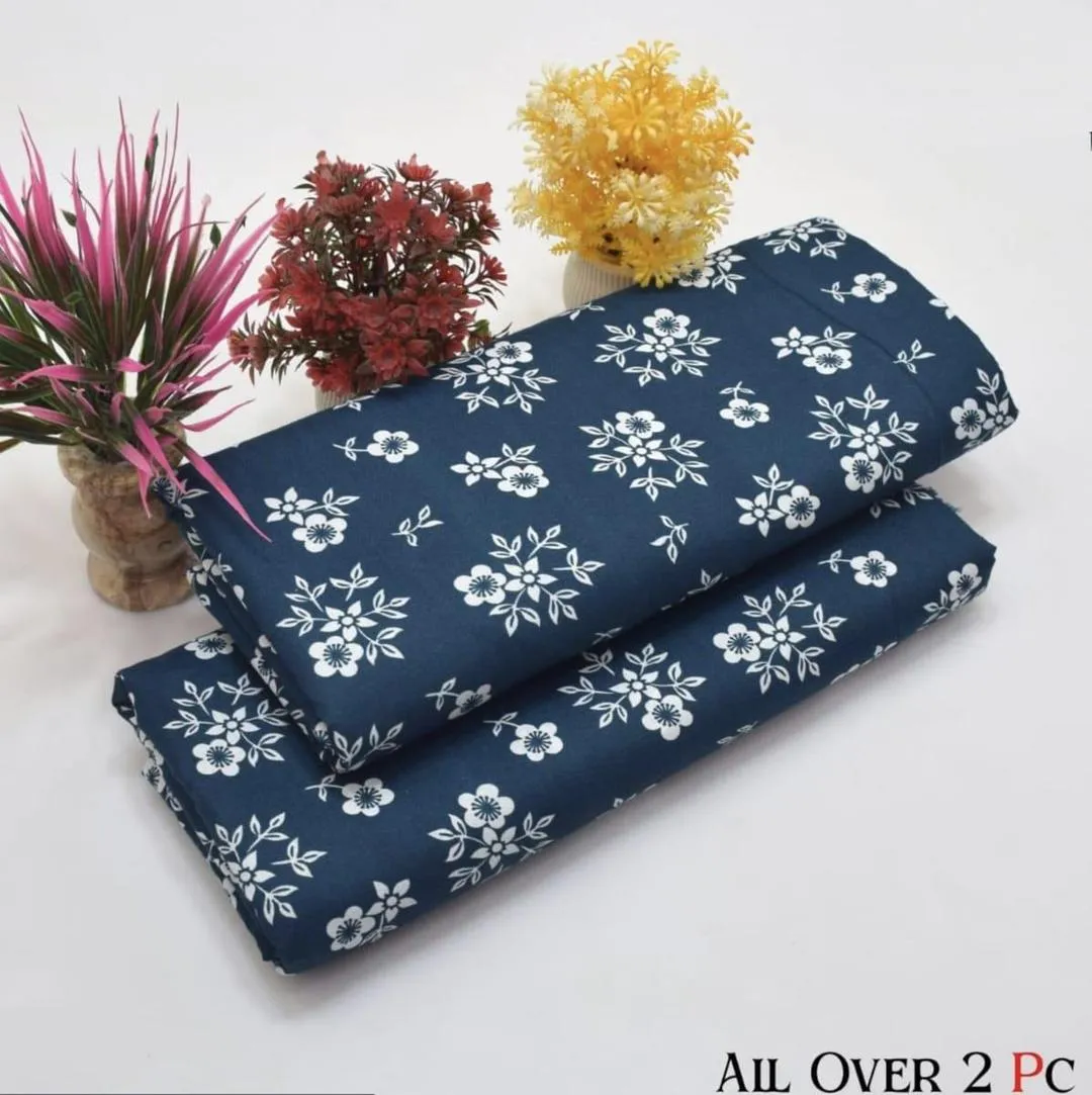 2 Pcs Women's Unstitched Printed Suit