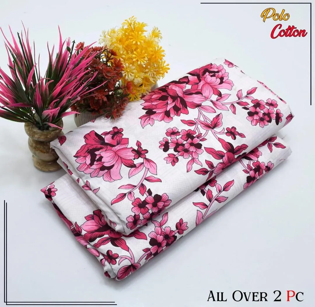 2 Pcs Women's Unstitched Printed Suit