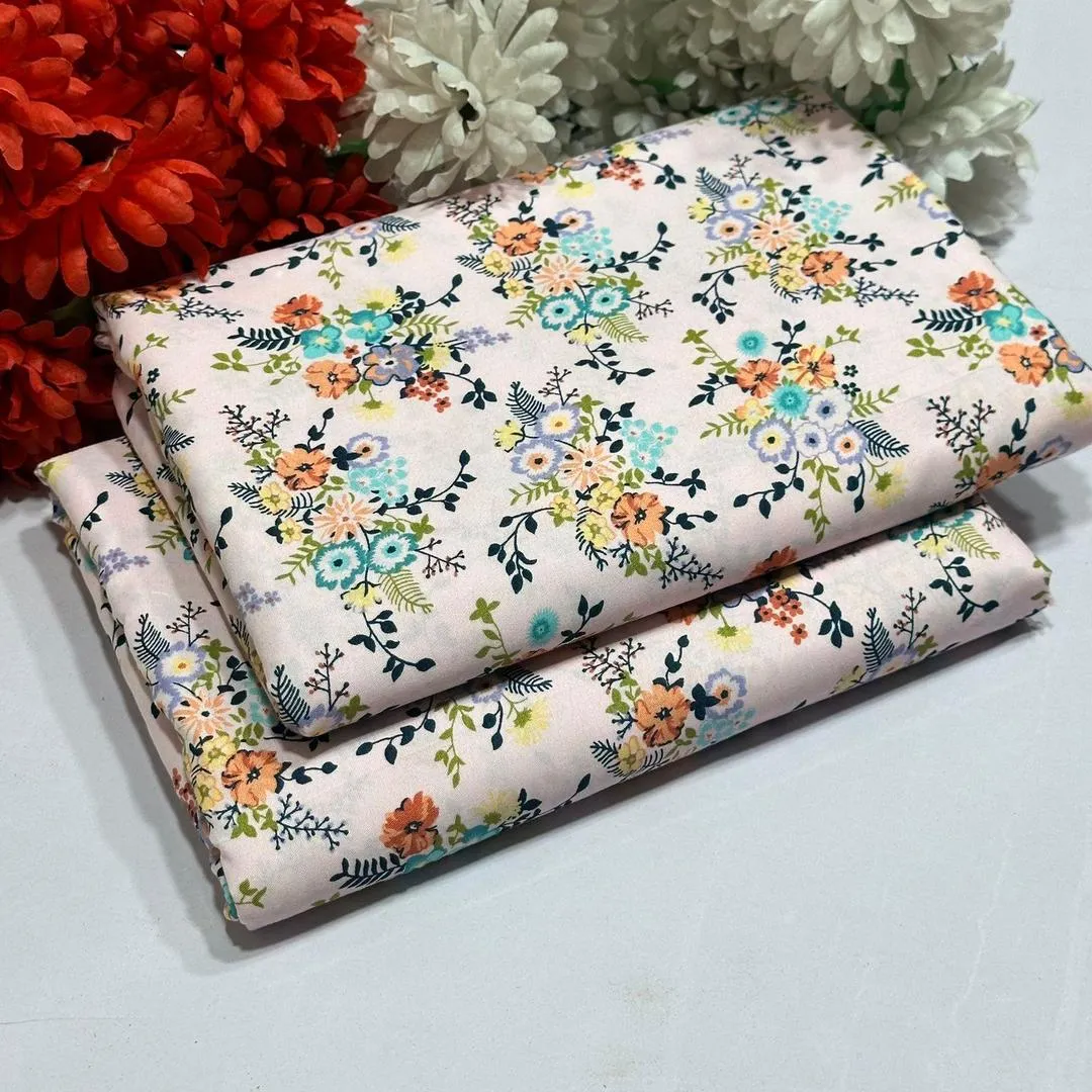 2 Pcs Women's Unstitched Printed Suit