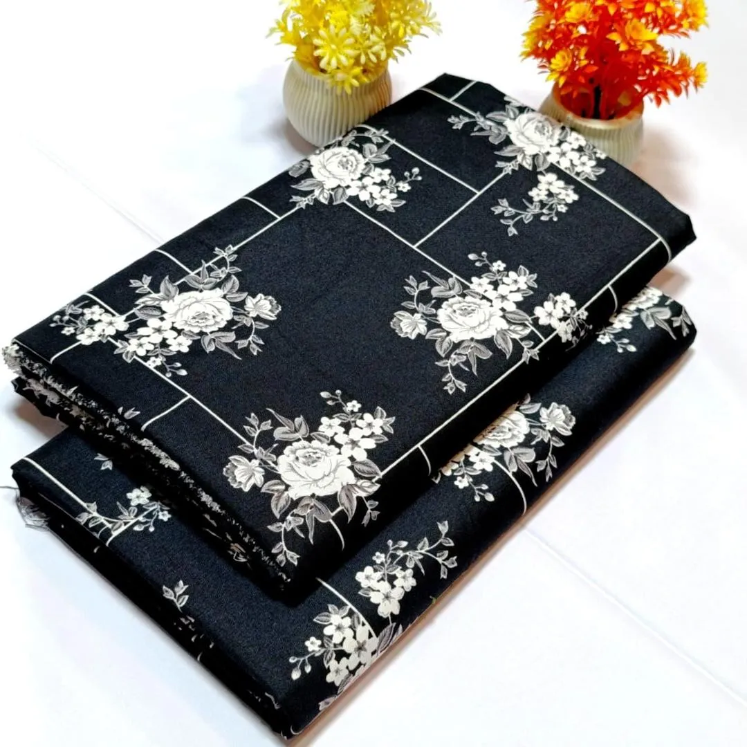 2 Pcs Women's Unstitched Printed Suit