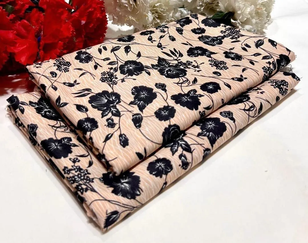 2 Pcs Women's Unstitched Printed Suit