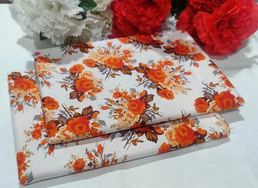 2 Pcs Women's Unstitched Printed Suit