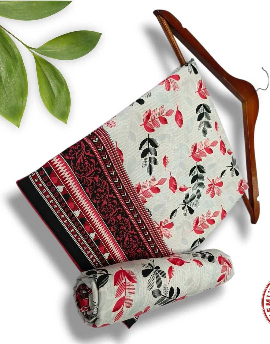 2 Pcs Women's Unstitched Printed Suit