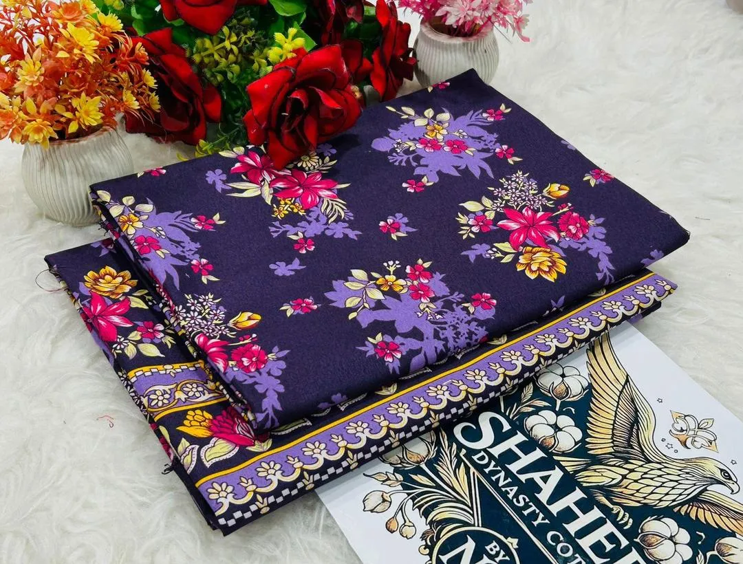 2 Pcs Women's Unstitched Printed Suit