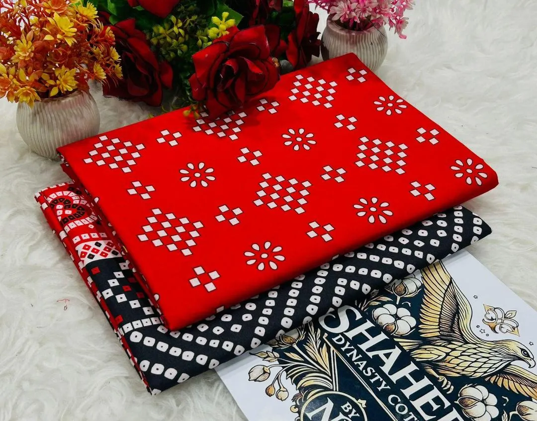 2 Pcs Women's Unstitched Printed Suit