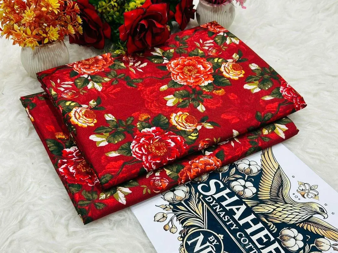 2 Pcs Women's Unstitched Printed Suit