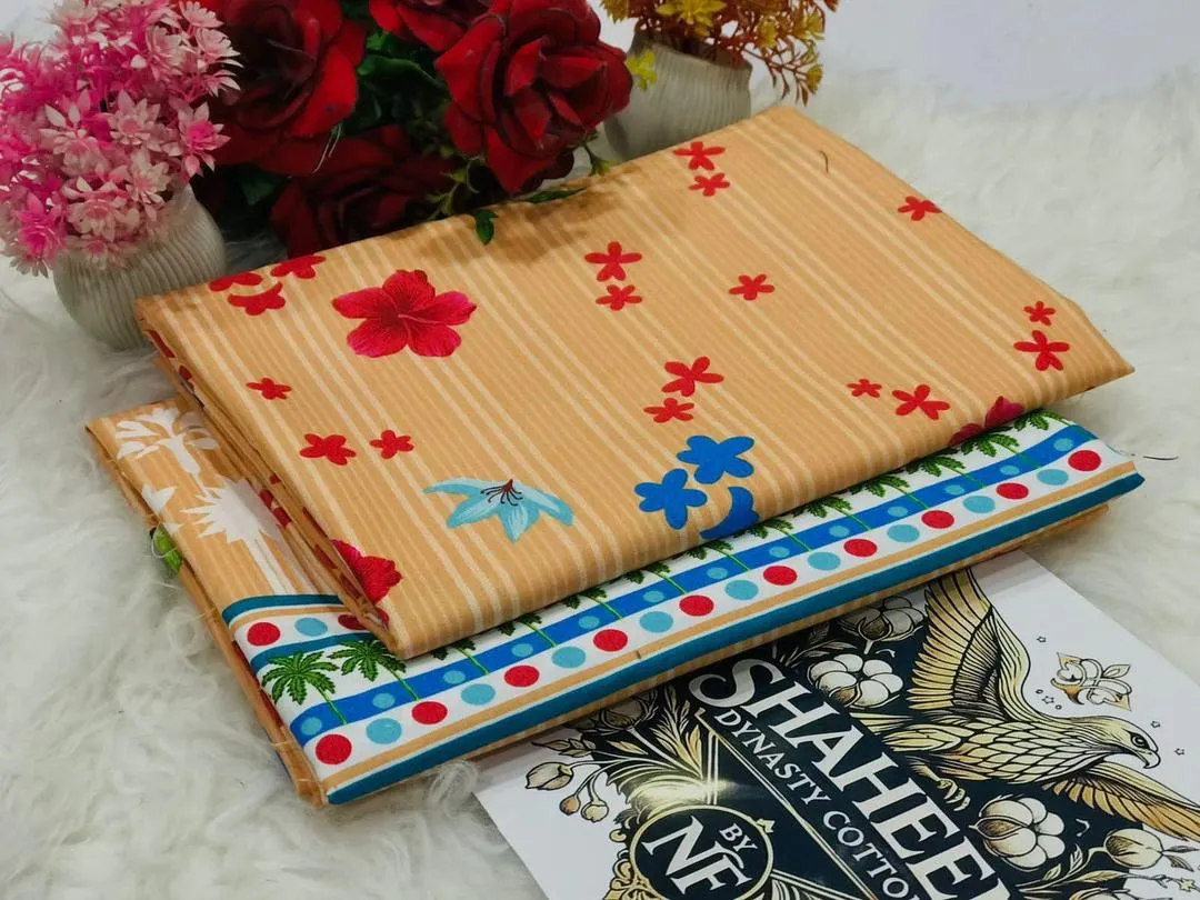 2 Pcs Women's Unstitched Printed Suit