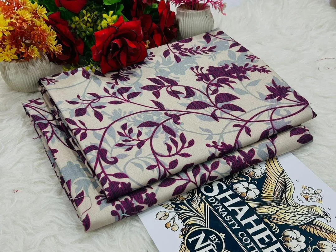 2 Pcs Women's Unstitched Printed Suit