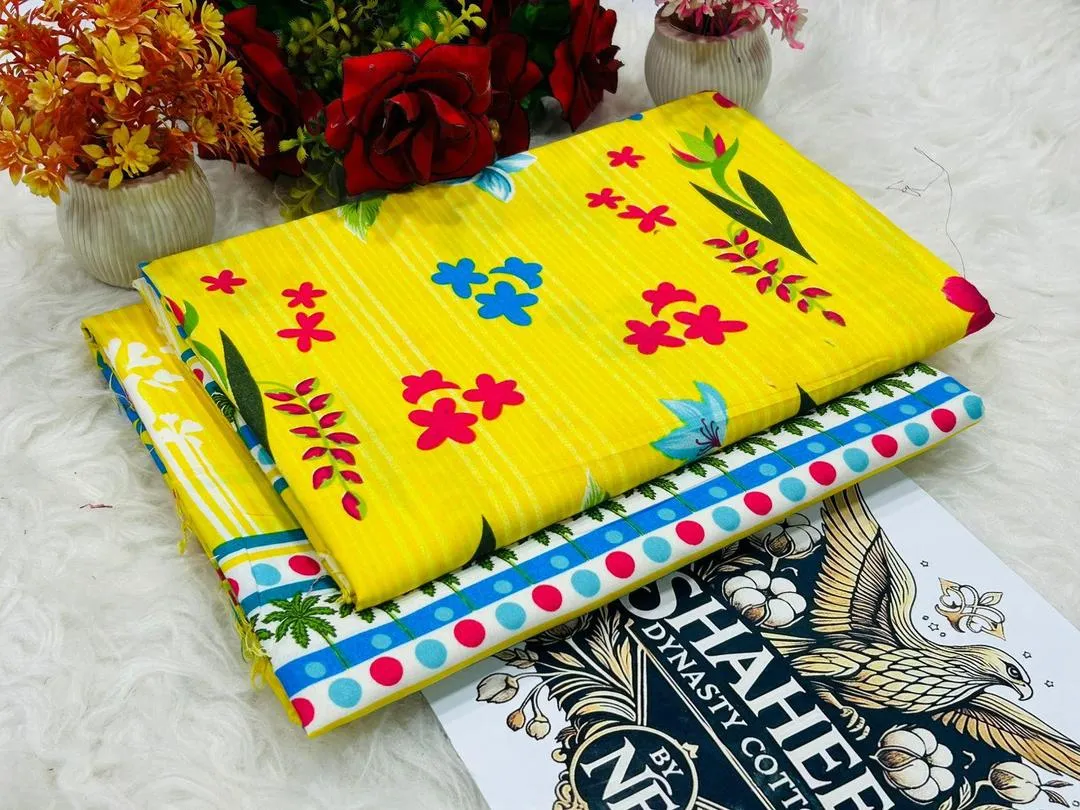 2 Pcs Women's Unstitched Printed Suit