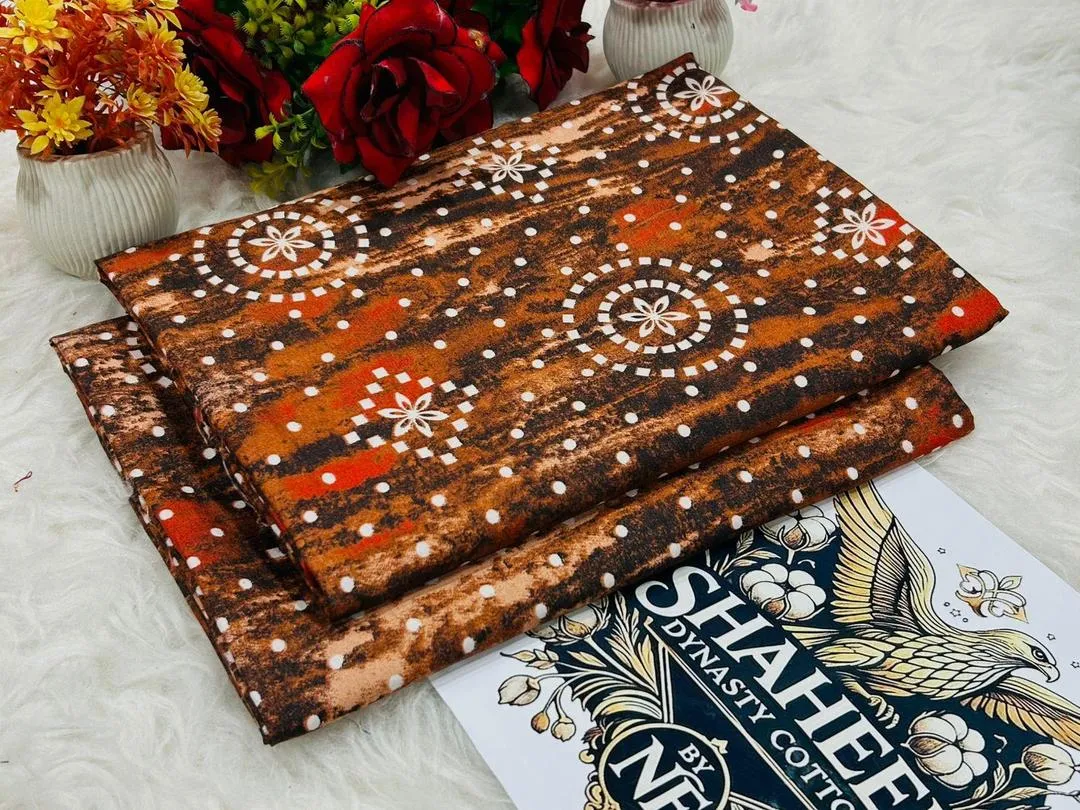 2 Pcs Women's Unstitched Printed Suit