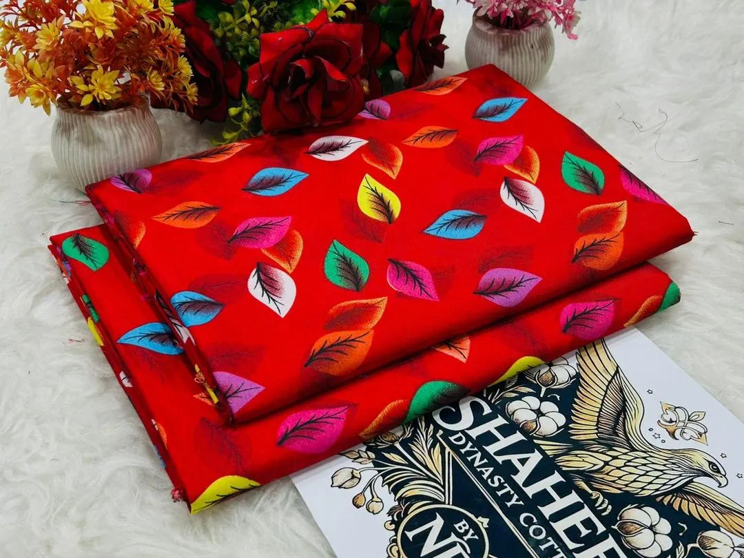 2 Pcs Women's Unstitched Printed Suit