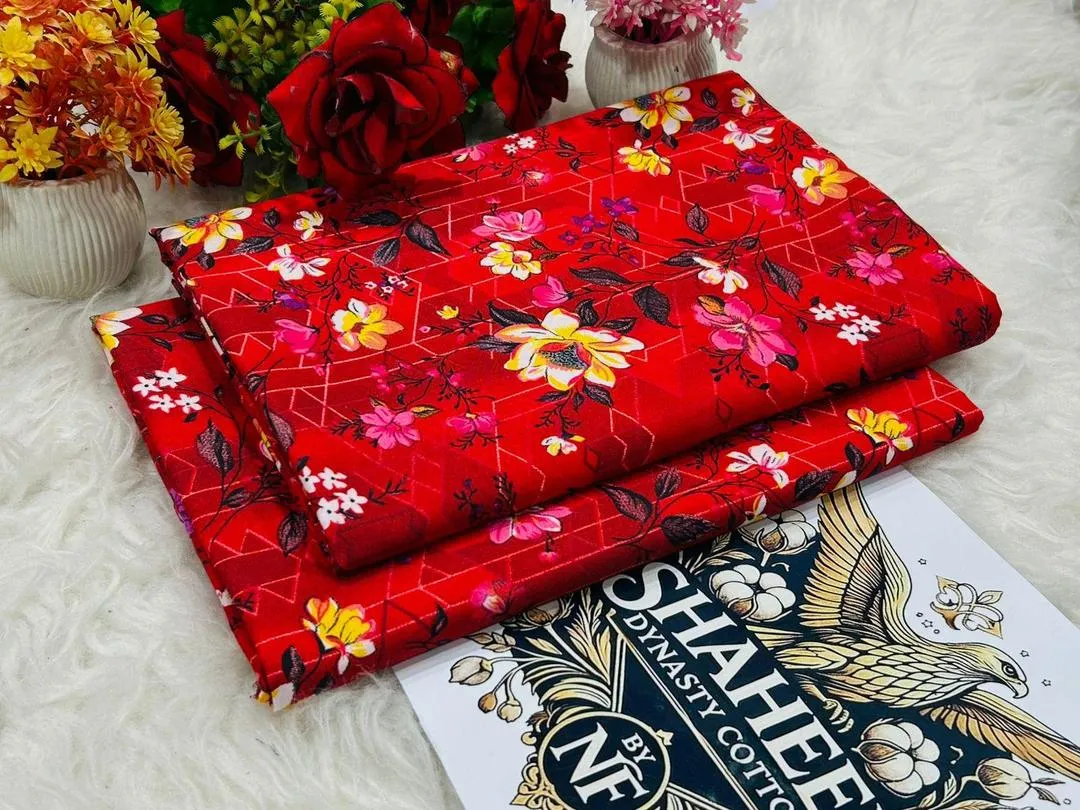 2 Pcs Women's Unstitched Printed Suit