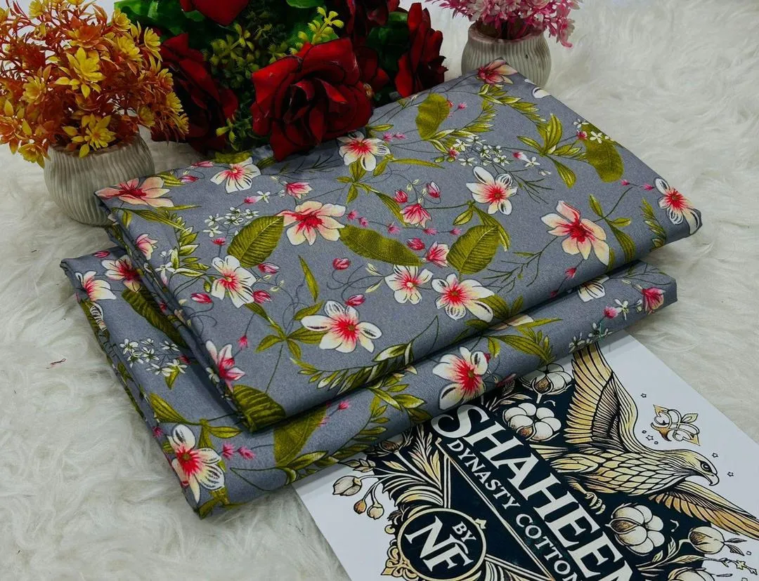 2 Pcs Women's Unstitched Printed Suit