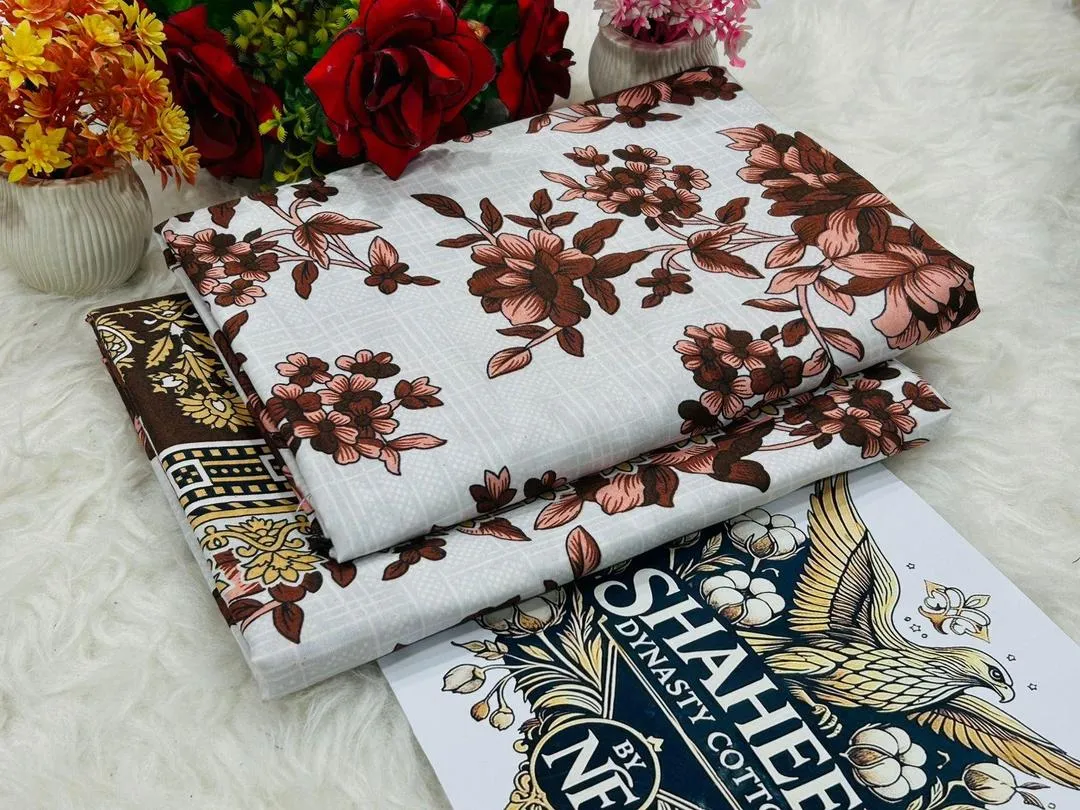 2 Pcs Women's Unstitched Printed Suit