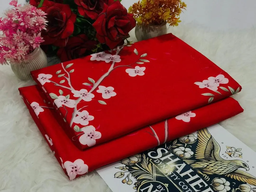 2 Pcs Women's Unstitched Printed Suit