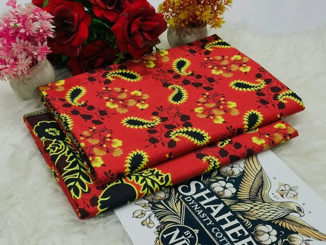 2 Pcs Women's Unstitched Printed Suit