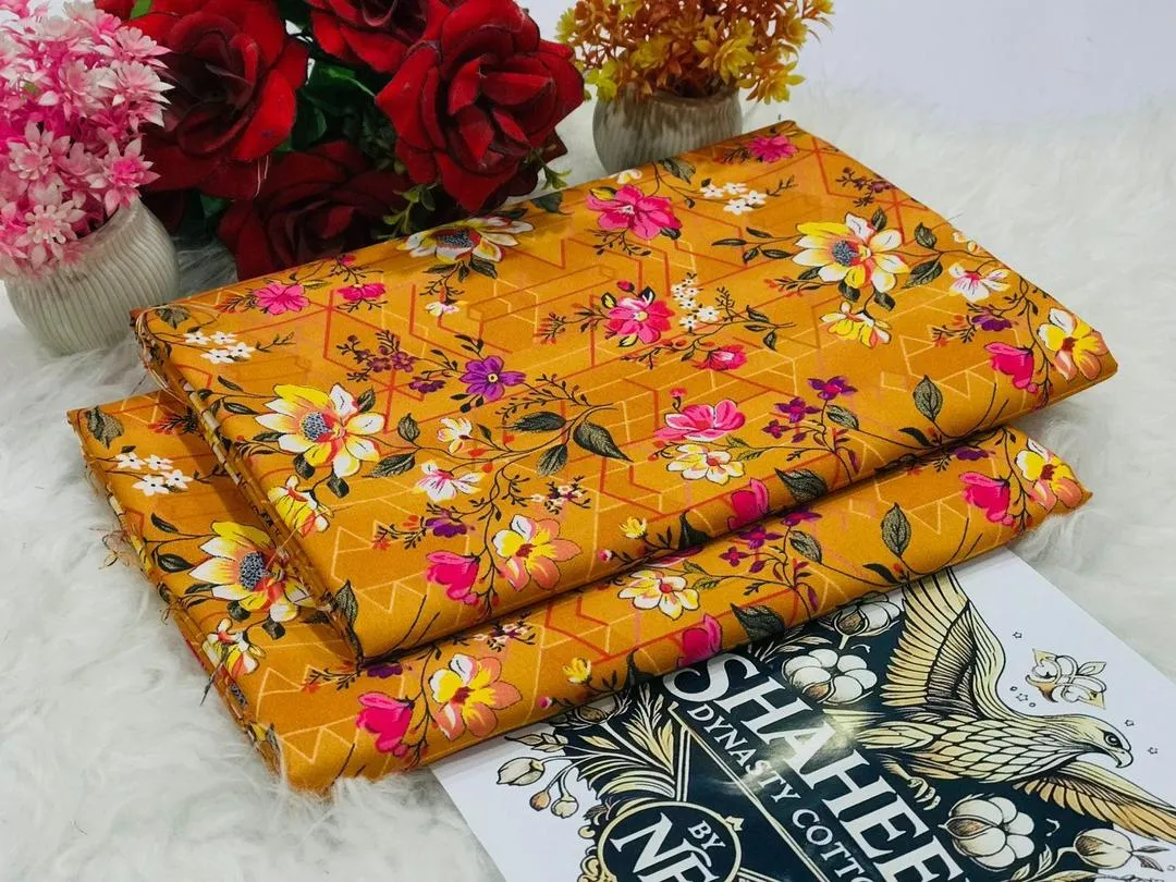 2 Pcs Women's Unstitched Printed Suit