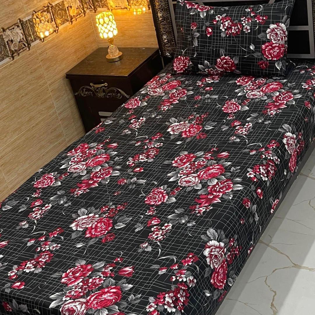 4 Pcs Crystal Cotton Printed Single Bedsheet