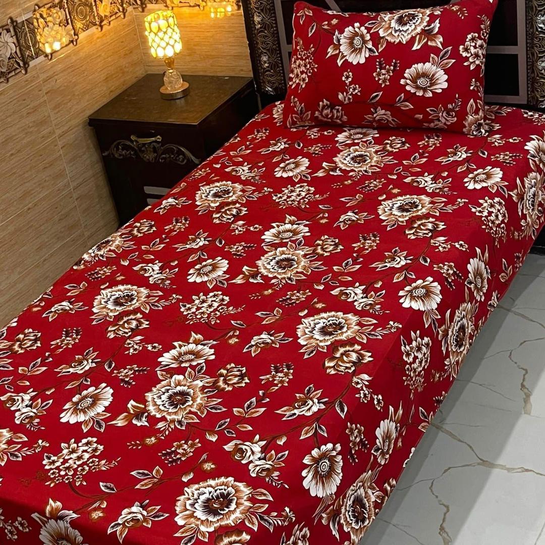 4 Pcs Crystal Cotton Printed Single Bedsheet