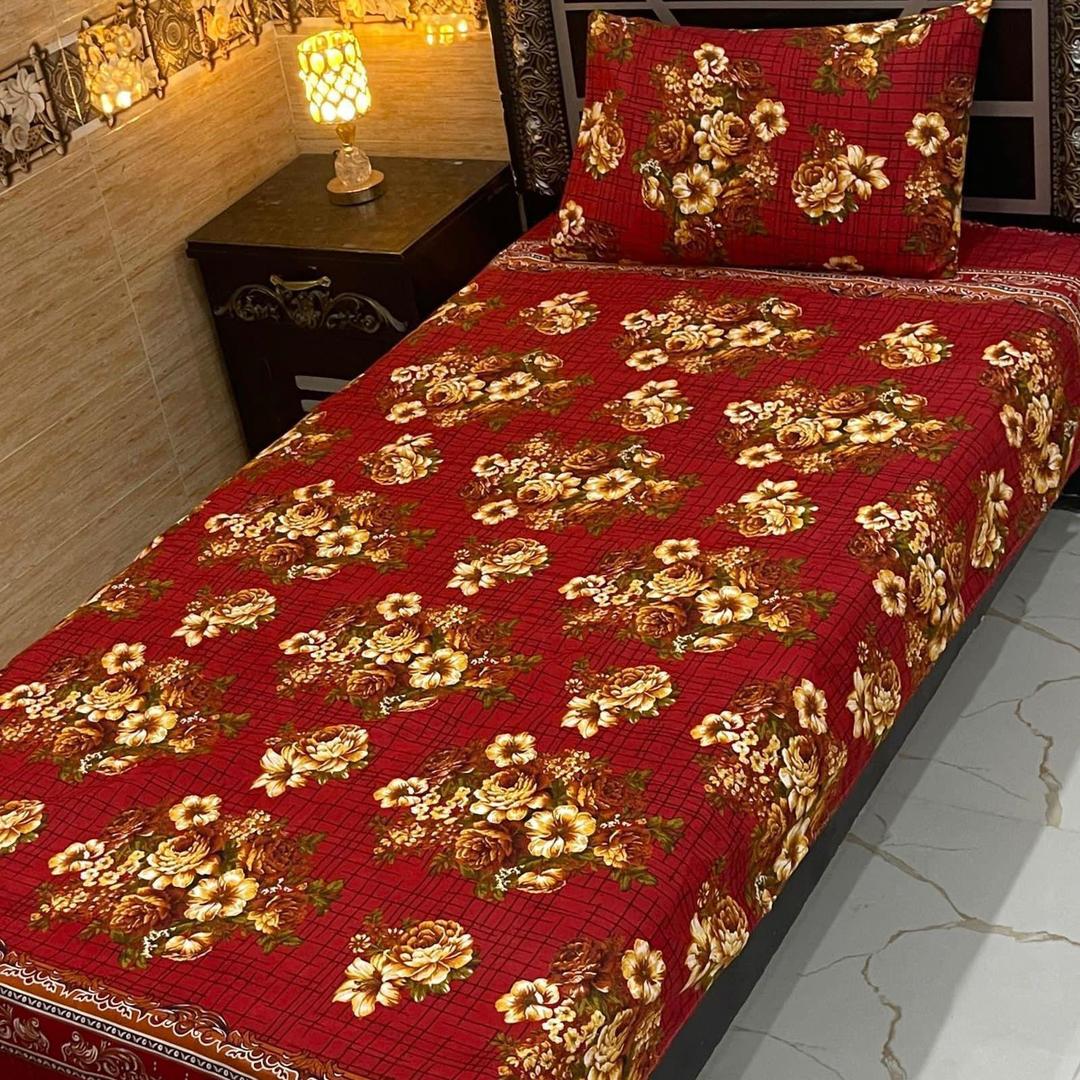 4 Pcs Crystal Cotton Printed Single Bedsheet