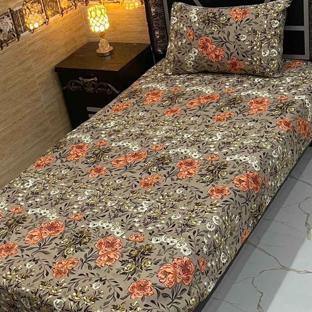 4 Pcs Crystal Cotton Printed Single Bedsheet